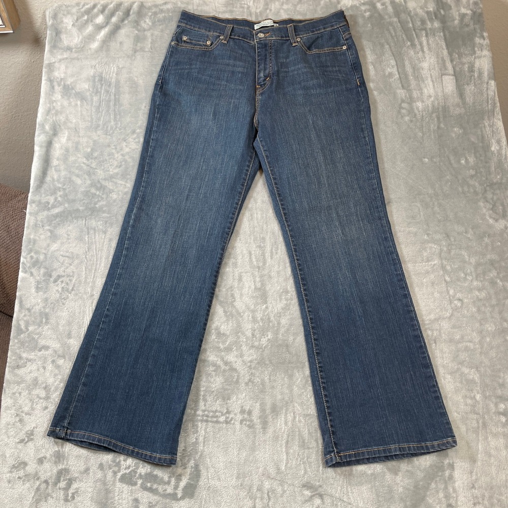 Levis Jeans Womens 14S/C 512 Perfectly Slimming Bootcut Blue Studded Pockets